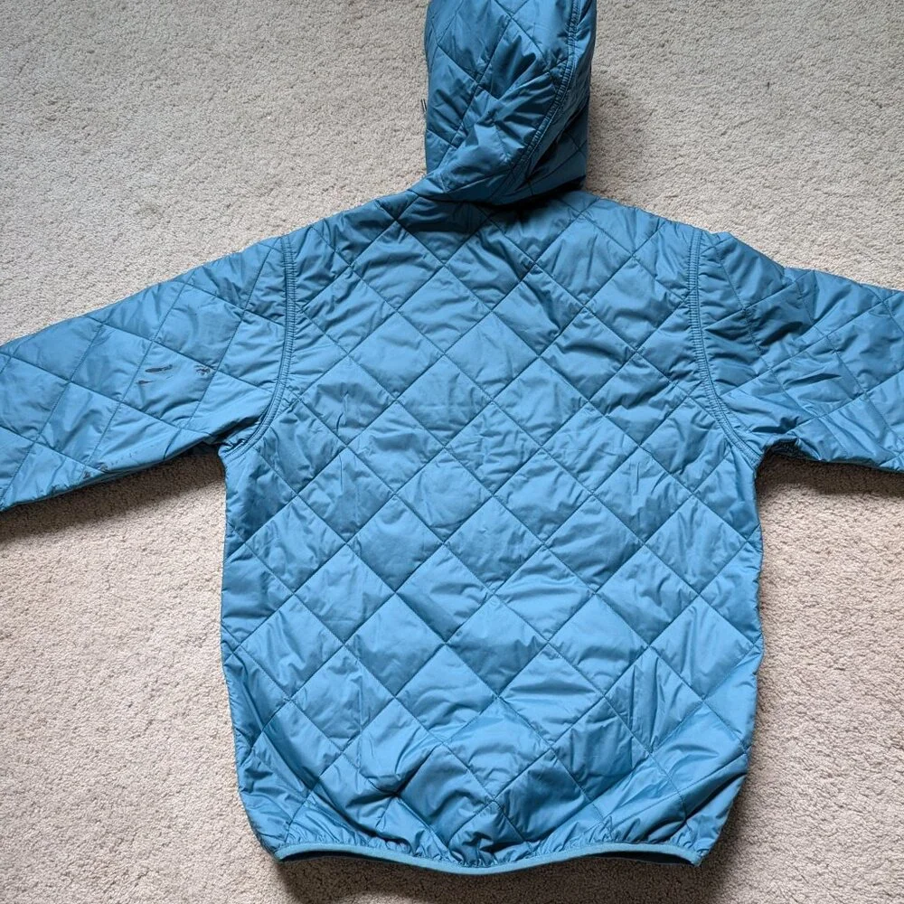 Patagonia Diamond Quilted Bomber Hoodie Jacket Mens Small Blue - Picture 3 of 5